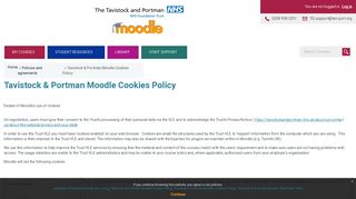 Tavistock & Portman Moodle Cookies Policy
