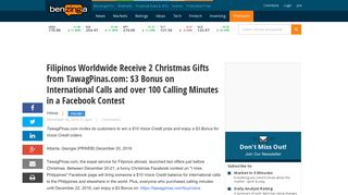 Filipinos Worldwide Receive 2 Christmas Gifts from TawagPinas.com ...