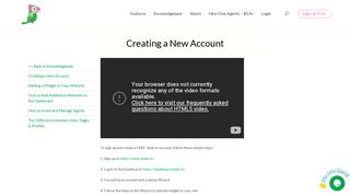 Creating a New Account | tawk.to