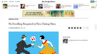 No Scrolling Required at New Dating Sites - The New York Times