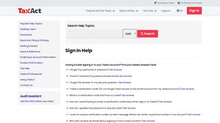 Sign In Help - TaxAct