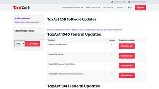 TaxAct 2011 Software Updates