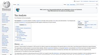 Tax Analysts - Wikipedia