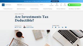 Are Investments Tax Deductible? | Pure Financial Advisors, Inc.