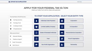 2019 Federal Tax ID / IRS SS-4 Form