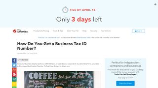 How Do You Get a Business Tax ID Number? - TurboTax Tax Tips ...