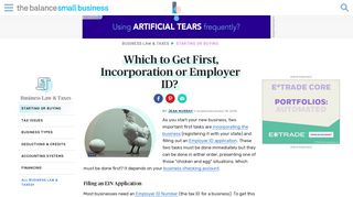 Which to Get First, Incorporation or Employer ID?