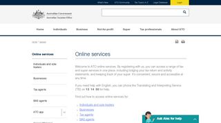 Online services | Australian Taxation Office