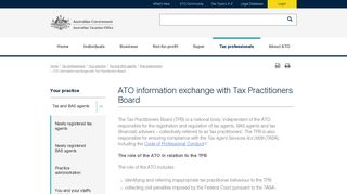 ATO information exchange with Tax Practitioners Board | Australian ...
