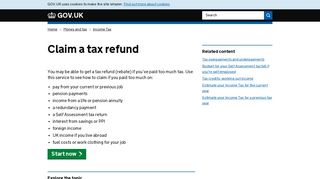 Claim a tax refund - GOV.UK