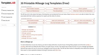 30 Printable Mileage Log Templates (Free) - Template Lab
