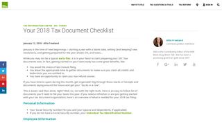 2017 Tax Form Checklist | H&R Block