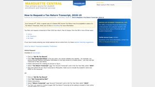 How to Request a Tax Return Transcript, 2018-19 | Marquette Central ...