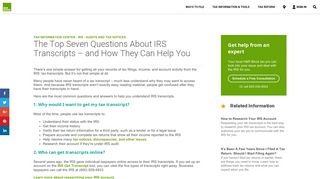 The Top Seven Questions About IRS Tax Transcripts | H&R Block