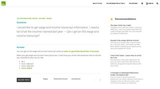 Obtaining An IRS Wage And Income Transcript | H&R Block
