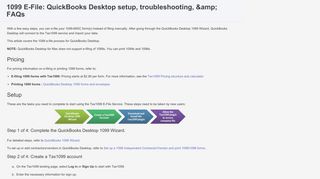 1099 E-File - QuickBooks Support - Intuit