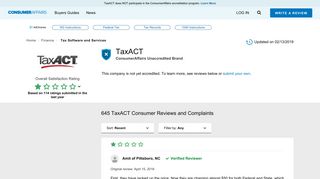 Top 603 Reviews and Complaints about TaxACT | Page 10