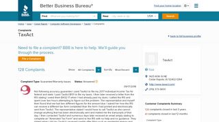 TaxAct | Complaints | Better Business Bureau® Profile