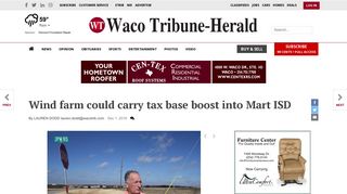 Wind farm could carry tax base boost into Mart ISD | Business ...