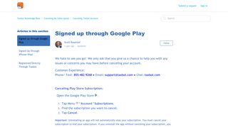 Signed up through Google Play – Taxbot Knowledge Base