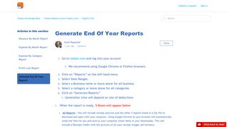 Generate End Of Year Reports – Taxbot Knowledge Base