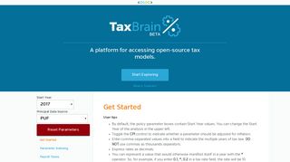 Welcome to TaxBrain | TaxBrain - the Open Source Policy Center