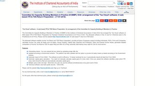 'Tax Cloud' software - ICAI - The Institute of Chartered Accountants of ...