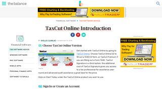 TaxCut Online Setup - The Balance