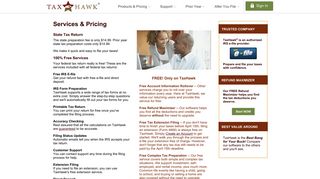Tax Filing Services by TaxHawk® for Federal and State Tax Returns
