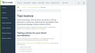 Taxi licence : VicRoads