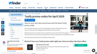 Taxify promo codes for February 2019| finder.com.au