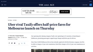 Uber rival Taxify offers half-price fares for Melbourne launch on ...