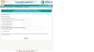 TAXISnet Registration for Income Tax/Defence