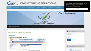 How to obtain the TAXISnet error message? - CMS Systems Solutions