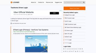 Taxitronic Driver Login