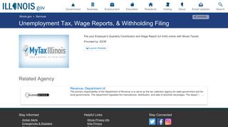 Unemployment Tax, Wage Reports, & Withholding Filing - Illinois.gov