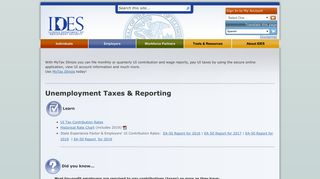 Unemployment Taxes and Reporting - IDES - Illinois.gov