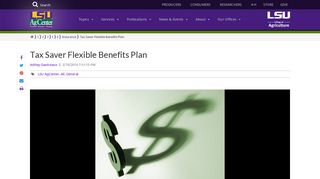 Tax Saver Flexible Benefits Plan - LSU AgCenter