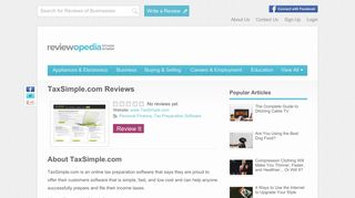 TaxSimple.com Reviews - Legit or Scam? - Reviewopedia