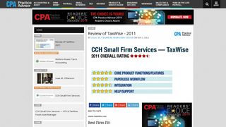 Review of TaxWise - 2011 | CPA Practice Advisor