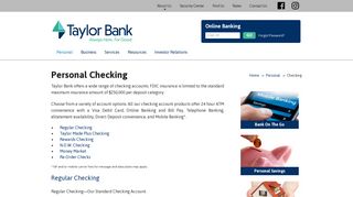 Checking | Calvin Taylor Bank