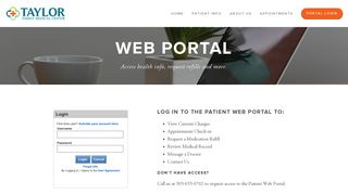 Portal Login — Taylor Family Medical Center