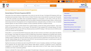 Revised National Tuberculosis Control Programme | National Health ...