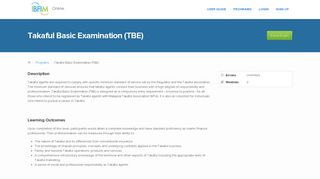 Takaful Basic Examination (TBE) - IBFIM - LMS - IBFIM Online