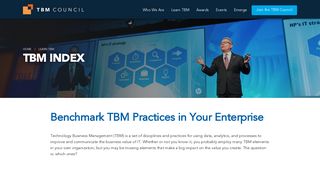 Benchmark TBM Practices with the TBM Index. - the TBM Council