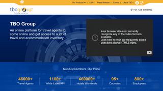 B2B Travel Portal, Online Travel Solutions, TBO Group