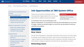 Job Opportunities at TBR System Office | Tennessee Board of Regents