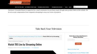 Watch TBS Live by Streaming Online | Grounded Reason