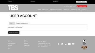 User account | TBS Factoring