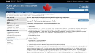 PWGSC/PSPC Performance Monitoring and Reporting Standard ...